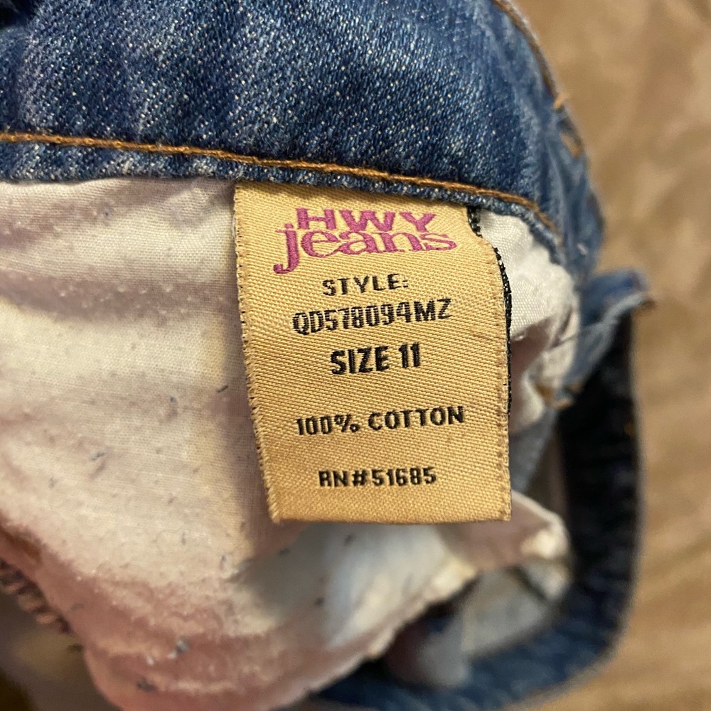 Distressed jean shorts